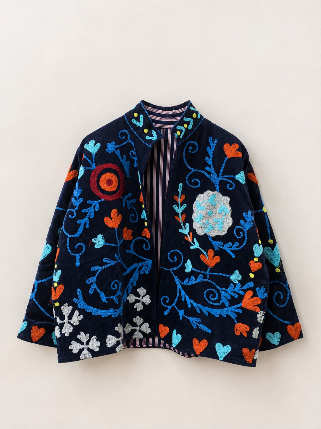 Suzani Jacket In Royal Blue Hearts & Spades