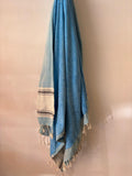 HANDWOVEN KIKOY TOWEL IN BLUE ON BLUE
