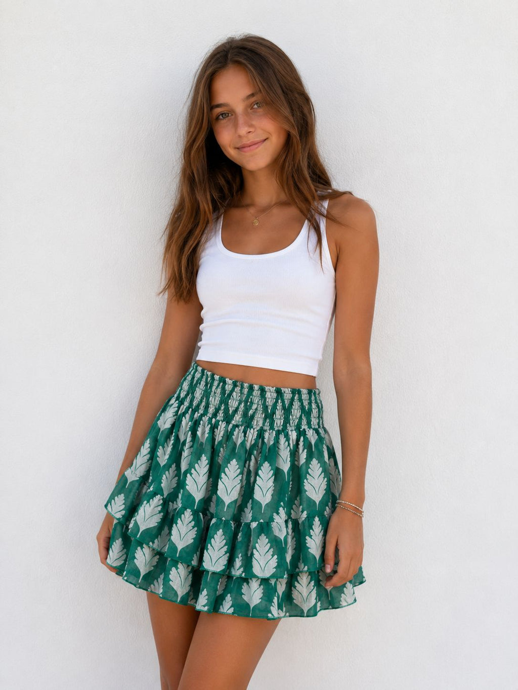RHA-RHA MINI SKIRT IN GREEN FERN
