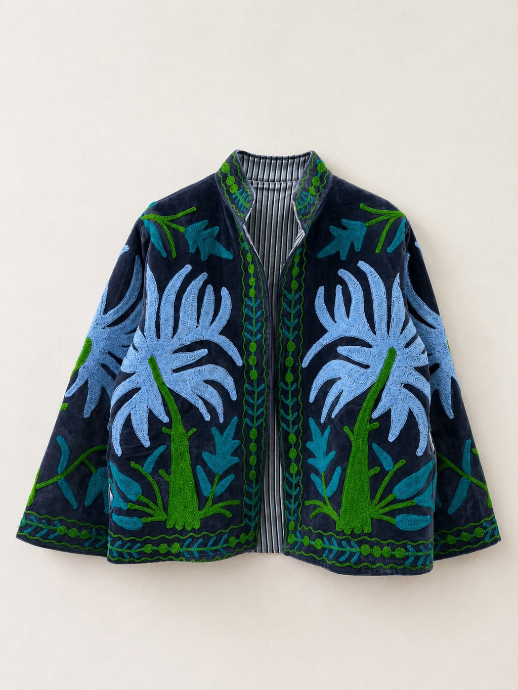SUZANI JACKET BLUE PALM