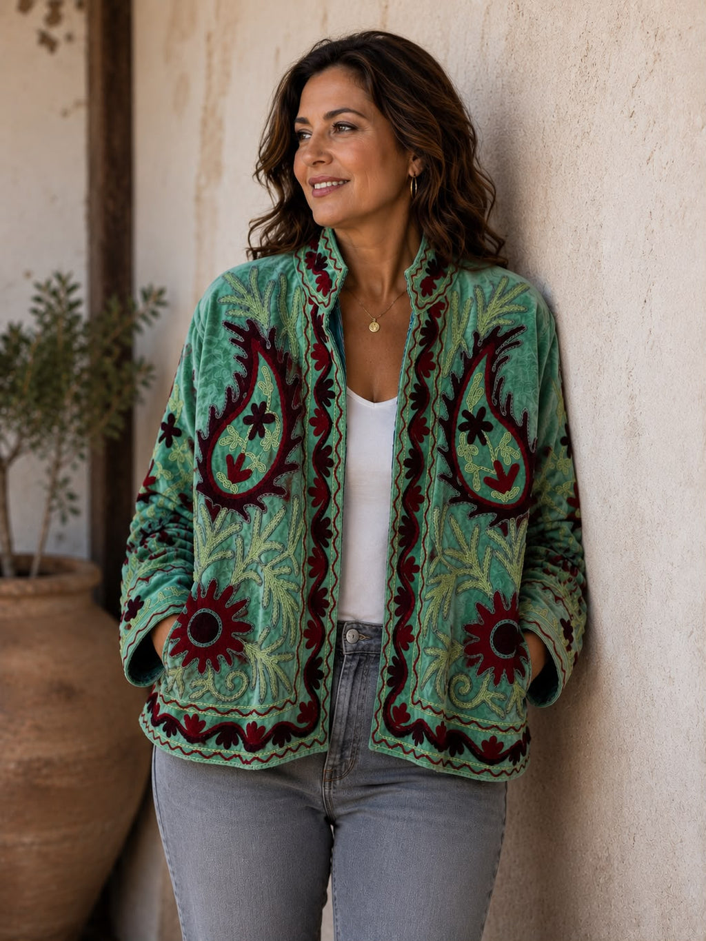 SUZANI JACKET SCARLET SAGE