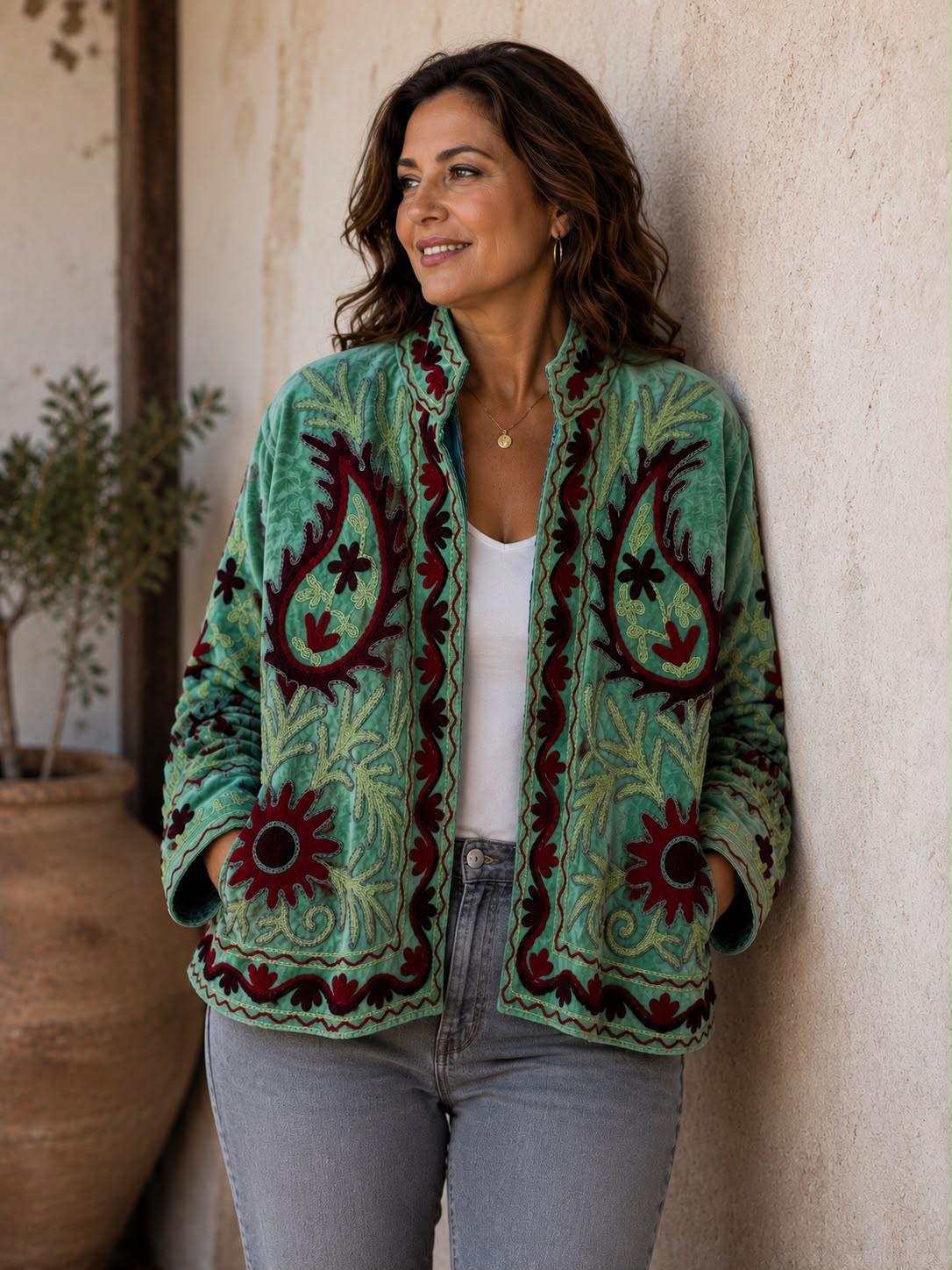 SUZANI JACKET SCARLET SAGE