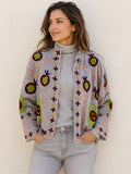 SUZANI JACKET SCARLET SILVER GREY
